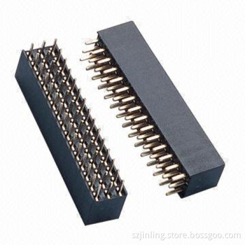 Three Rows Female Headers with 2.54mm Pitch, 8.5mm Height, Straight Angle